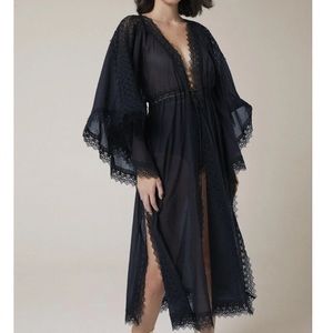 NWT CHARO RUIZ IBIZA Angela crocheted lace-trimmed cotton-blend voile ka…